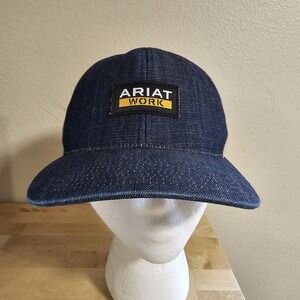 ARIAT WORK Hat Cap Mesh Snapback Workwear Blue Tan Construction‎ Work Cowboy